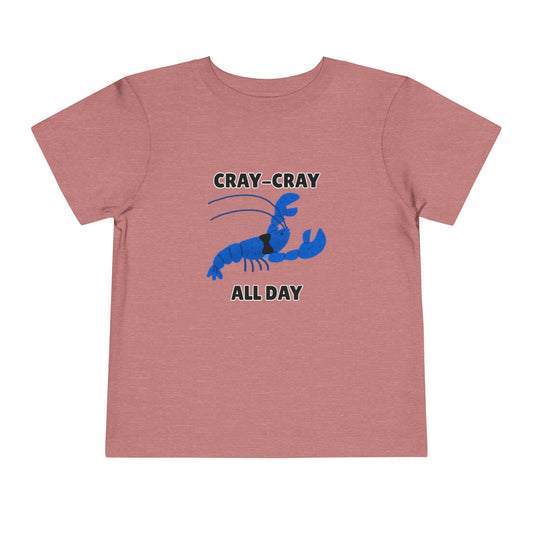 Toddler Sizes: Cray Cray All Day Crayfish Mini Lobster T-Shirt, Cray Cray All Day Tee, Blue Crayfish, Cute Kids Shirt, Funny Summer Shirt, Nautical Ocean Party Outfit, Gift for Little Ones