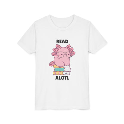 Youth Short Sleeve Tee Read Alotls Design - Fun Kids' Tee, Perfect for Book Lovers, Reading Theme, School Wear