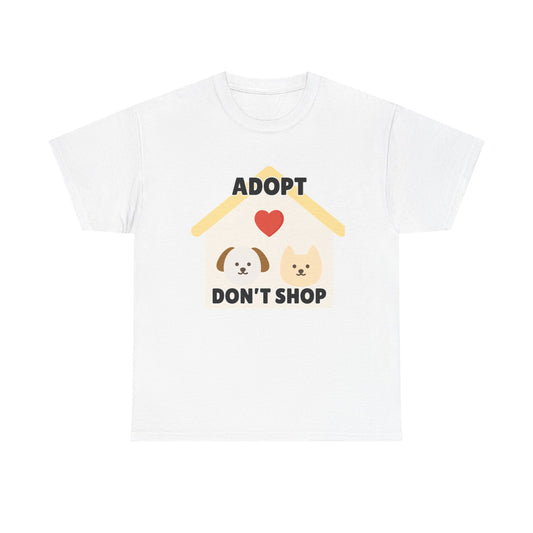 Adult Sizes: Adopt Don't Shop Tee, Animal Lover T-Shirt, Animal Rescue Pet Adoption Awareness Shirt, Unisex Cotton T-Shirt, Gift for Dog Lovers