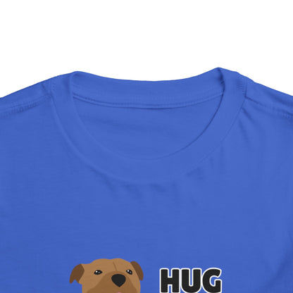 Toddler Sizes: Hug a Pitbull, Animal Rescue, Animal Adoption, Pit Bull Love Tee - Cute Short Sleeve Shirt for Kids, Animal Lovers Gift, Dog Lover Apparel, Playful Toddler Outfit, Funny Pet Tee