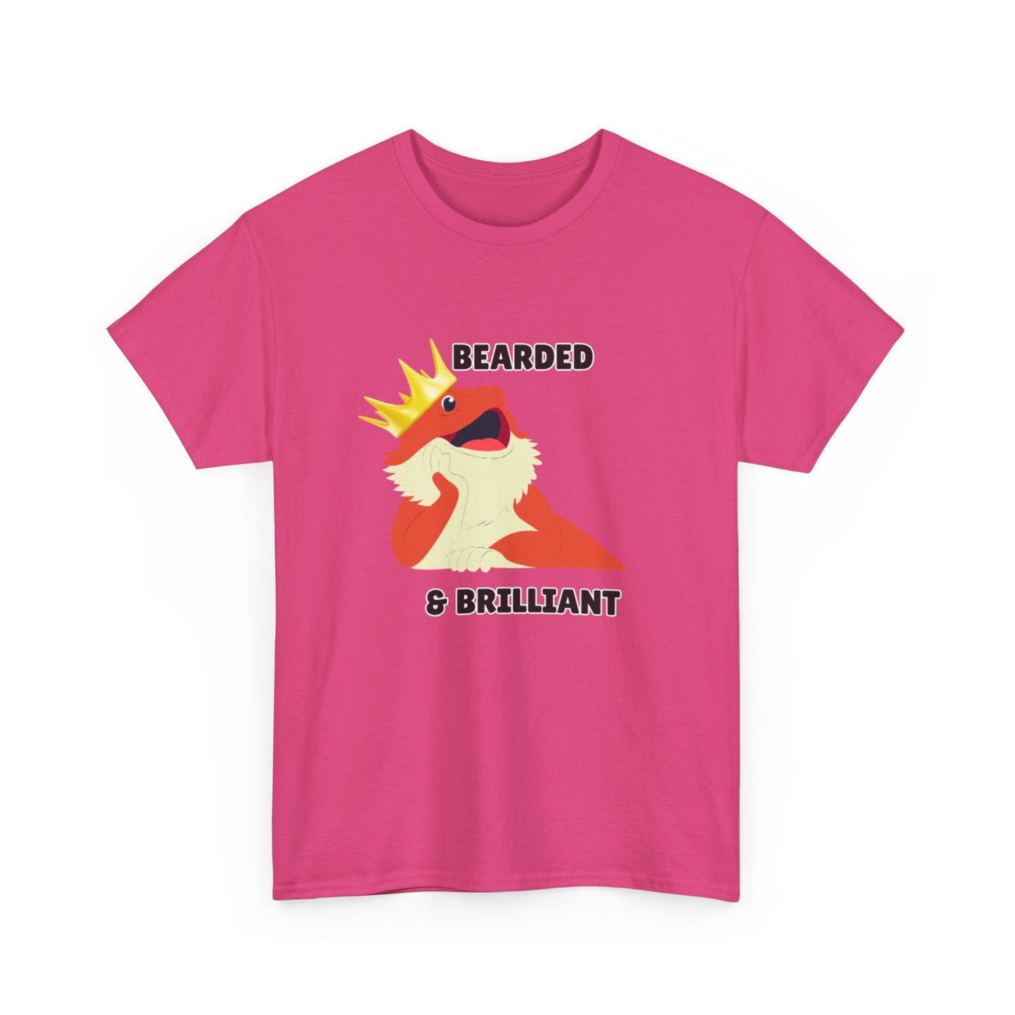 Adult Sizes: Bearded & Brilliant Bearded Dragon Crown Tee, Fun Graphic T-Shirt, Unique Gift for Geeks, Casual Wear, Birthday Present, Quirky Humor Shirt
