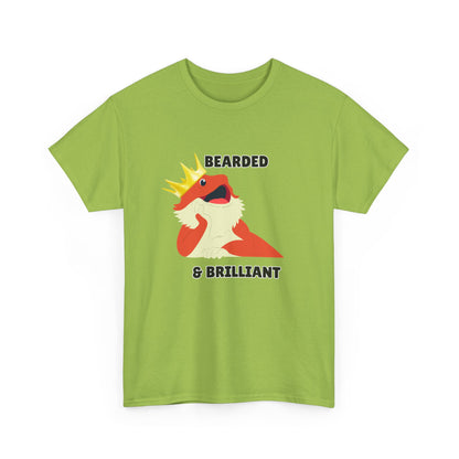 Adult Sizes: Bearded & Brilliant Bearded Dragon Crown Tee, Fun Graphic T-Shirt, Unique Gift for Geeks, Casual Wear, Birthday Present, Quirky Humor Shirt