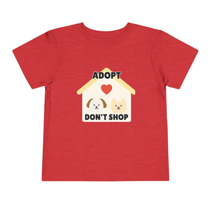 Toddler Sizes: Adopt Don't Shop Toddler Tee, Animal Rescue, Cute Animal Lover Shirt, Kids Apparel, Pet Adoption Awareness, Gift for Animal Lovers