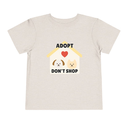Toddler Sizes: Adopt Don't Shop Toddler Tee, Animal Rescue, Cute Animal Lover Shirt, Kids Apparel, Pet Adoption Awareness, Gift for Animal Lovers