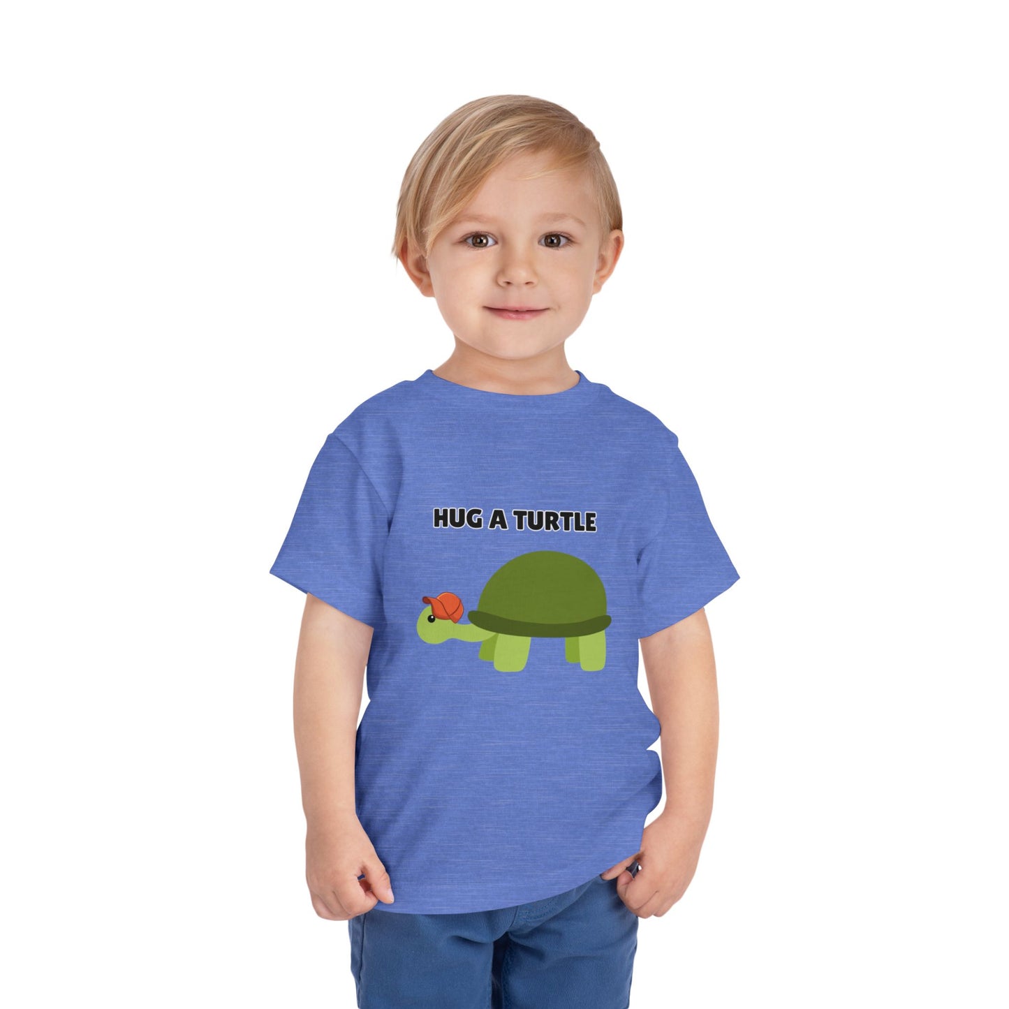 Toddler Sizes: Hug a Turtle Short Sleeve Tee - Hug a Turtle, Cute Kids Shirt, Funny Animal Tee, Eco-Friendly Gift, Summer Outfit