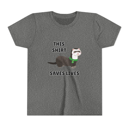 Funny Animal Youth Tee, 'This Shirt Saves Lives' T-Shirt, Cute Kids Shirt, Animal Lover Gift, Animal Rescue