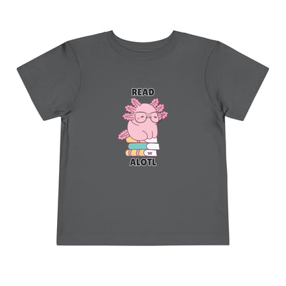 Toddler Sizes: Read Alotl Axolotl Cute Toddler Tee - "Read Alotl" Design, Kids' Short Sleeve T-Shirt, Gift for Book Lovers, Fun Reading Apparel, Toddler Gift Idea