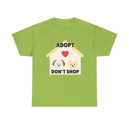 Adult Sizes: Adopt Don't Shop Tee, Animal Lover T-Shirt, Animal Rescue Pet Adoption Awareness Shirt, Unisex Cotton T-Shirt, Gift for Dog Lovers