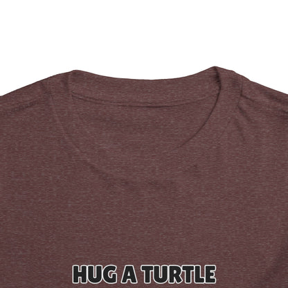 Toddler Sizes: Hug a Turtle Short Sleeve Tee - Hug a Turtle, Cute Kids Shirt, Funny Animal Tee, Eco-Friendly Gift, Summer Outfit