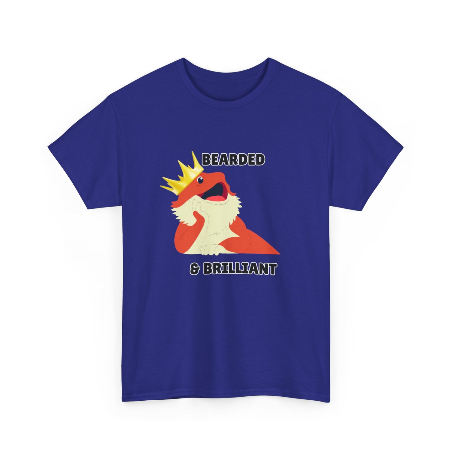 Adult Sizes: Bearded & Brilliant Bearded Dragon Crown Tee, Fun Graphic T-Shirt, Unique Gift for Geeks, Casual Wear, Birthday Present, Quirky Humor Shirt