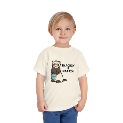 Toddler Sizes: Snackin' and Nappin' Ferret T-Shirt, Adorable Toddler Tee - Snackin' & Nappin', Ferrets, Snacks, Cute Kids Shirt, Birthday Gift, Nursery Wear, Fun Toddler Apparel