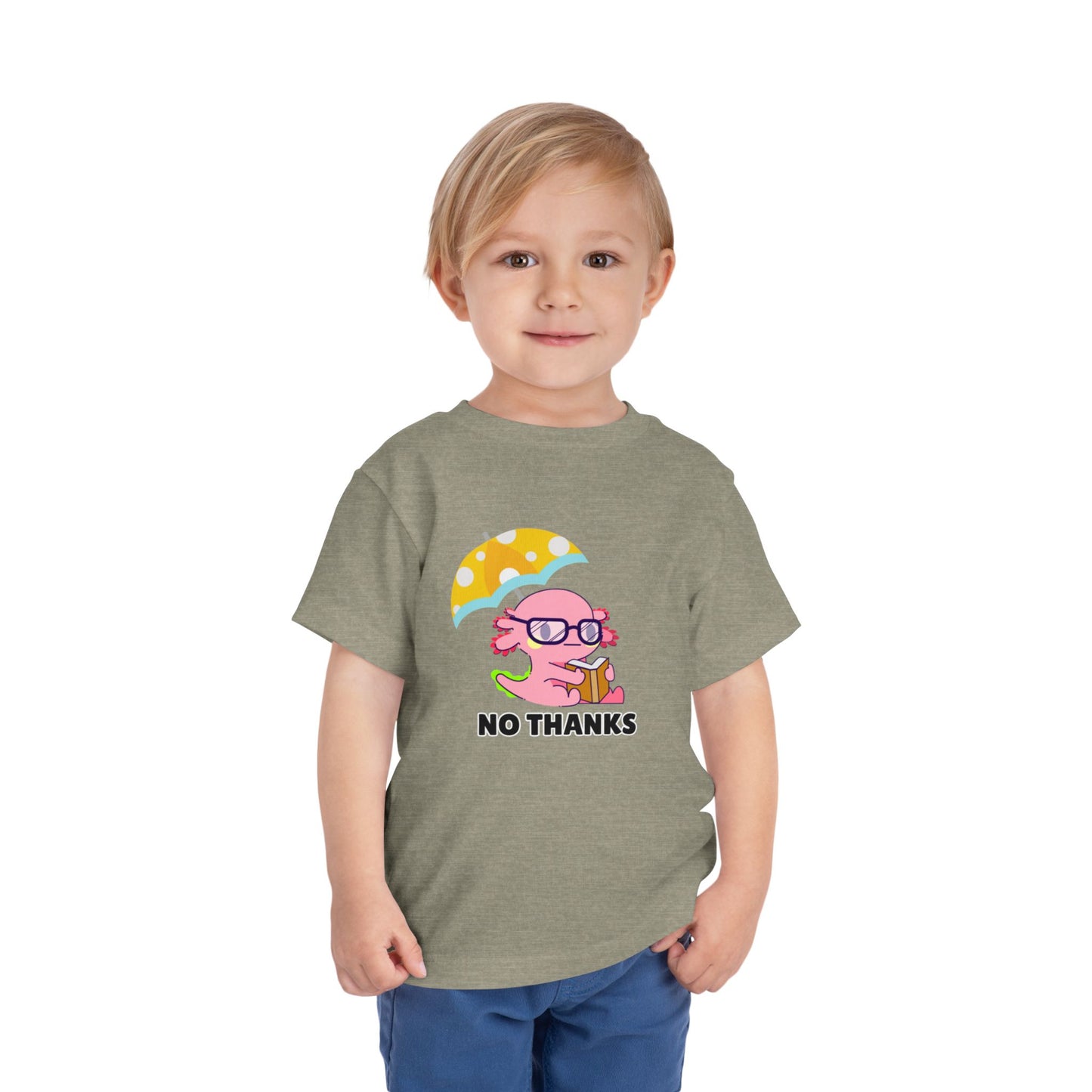 Toddler Sizes: Axolotl "No Thanks" Umbrella T-Shirt, Playful Toddler Tee - 'No Thanks' | Cute Kids Shirt, Funny Toddler Gift, Summer T-Shirt, Casual Wear, Kid's Clothing