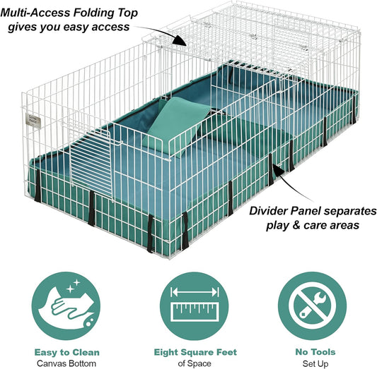 Mid West Homes for Pets Guinea Habitat plus Guinea Pig Cage by Midwest W/Top Panel, 47L X 24W X 14H Inches
