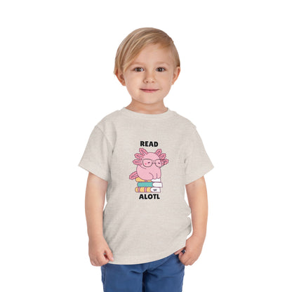 Toddler Sizes: Read Alotl Axolotl Cute Toddler Tee - "Read Alotl" Design, Kids' Short Sleeve T-Shirt, Gift for Book Lovers, Fun Reading Apparel, Toddler Gift Idea