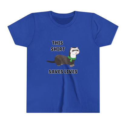 Funny Animal Youth Tee, 'This Shirt Saves Lives' T-Shirt, Cute Kids Shirt, Animal Lover Gift, Animal Rescue