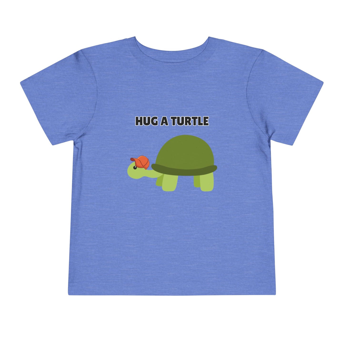 Toddler Sizes: Hug a Turtle Short Sleeve Tee - Hug a Turtle, Cute Kids Shirt, Funny Animal Tee, Eco-Friendly Gift, Summer Outfit