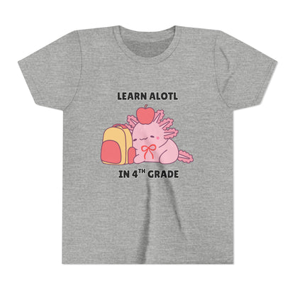 Learn Alotl in -- Grade (Customizable) Axolotl Back to School Youth Short Sleeve Tee