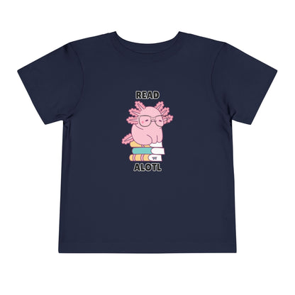 Toddler Sizes: Read Alotl Axolotl Cute Toddler Tee - "Read Alotl" Design, Kids' Short Sleeve T-Shirt, Gift for Book Lovers, Fun Reading Apparel, Toddler Gift Idea