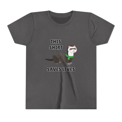 Funny Animal Youth Tee, 'This Shirt Saves Lives' T-Shirt, Cute Kids Shirt, Animal Lover Gift, Animal Rescue