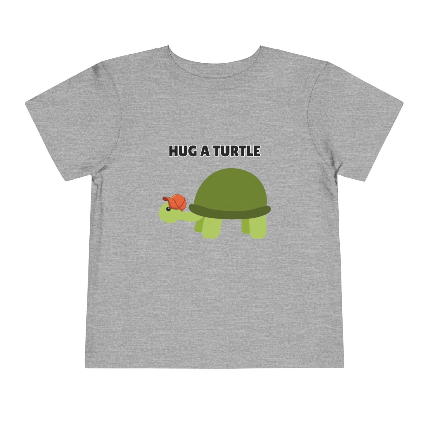 Toddler Sizes: Hug a Turtle Short Sleeve Tee - Hug a Turtle, Cute Kids Shirt, Funny Animal Tee, Eco-Friendly Gift, Summer Outfit