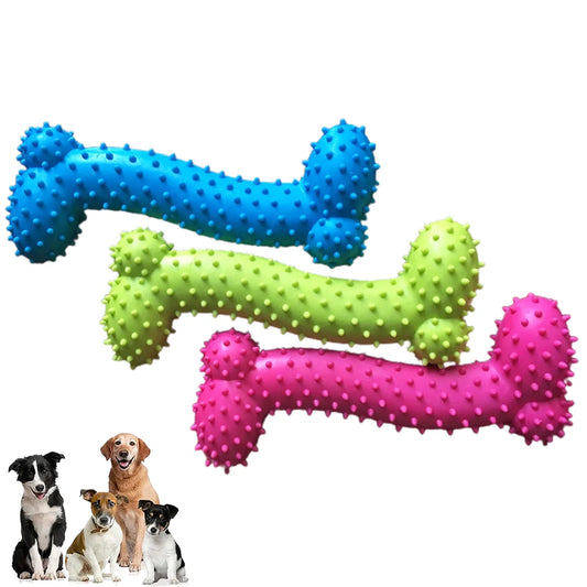 Dog Toys, Durable TPR Dog Chew Toys for Aggressive Flavored Tough Natural Rubber & Teeth Cleaning Chewing Bones for Large Dogs, Random Color