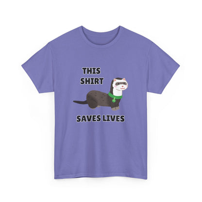 Adult Sizes: This Shirt Saves Lives Cute Animal Rescue Tee, Funny T-Shirt for Animal Lovers, Gift for Pet Adoption, Eco-Friendly Humor Shirt, Unique Casual Wear