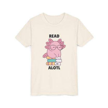 Youth Short Sleeve Tee Read Alotls Design - Fun Kids' Tee, Perfect for Book Lovers, Reading Theme, School Wear