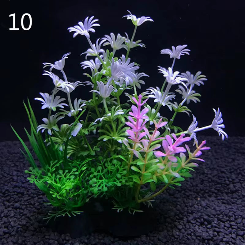 12 Kinds Artificial Aquarium Decor Plants Water Weeds Ornament Aquatic Plant Fish Tank Grass Decoration Accessories 14Cm