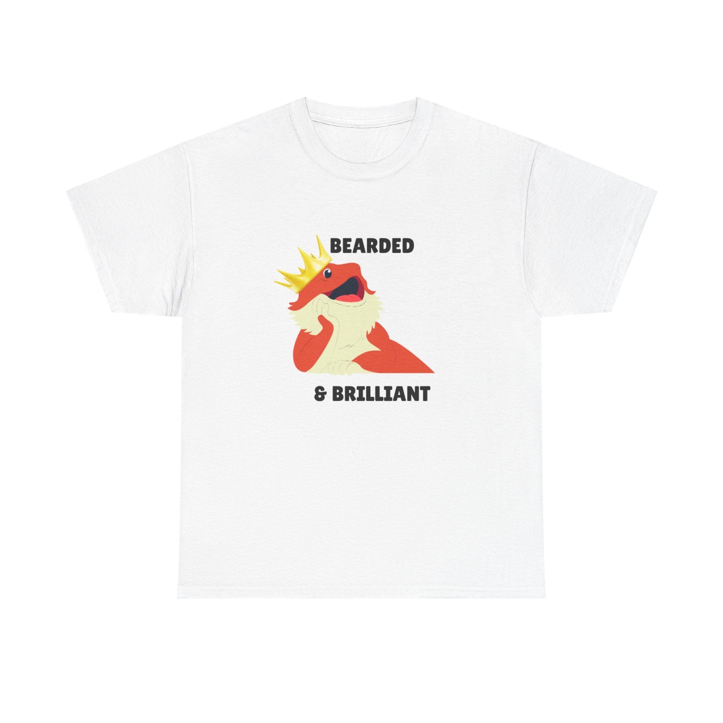 Adult Sizes: Bearded & Brilliant Bearded Dragon Crown Tee, Fun Graphic T-Shirt, Unique Gift for Geeks, Casual Wear, Birthday Present, Quirky Humor Shirt