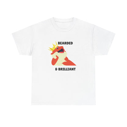 Adult Sizes: Bearded & Brilliant Bearded Dragon Crown Tee, Fun Graphic T-Shirt, Unique Gift for Geeks, Casual Wear, Birthday Present, Quirky Humor Shirt