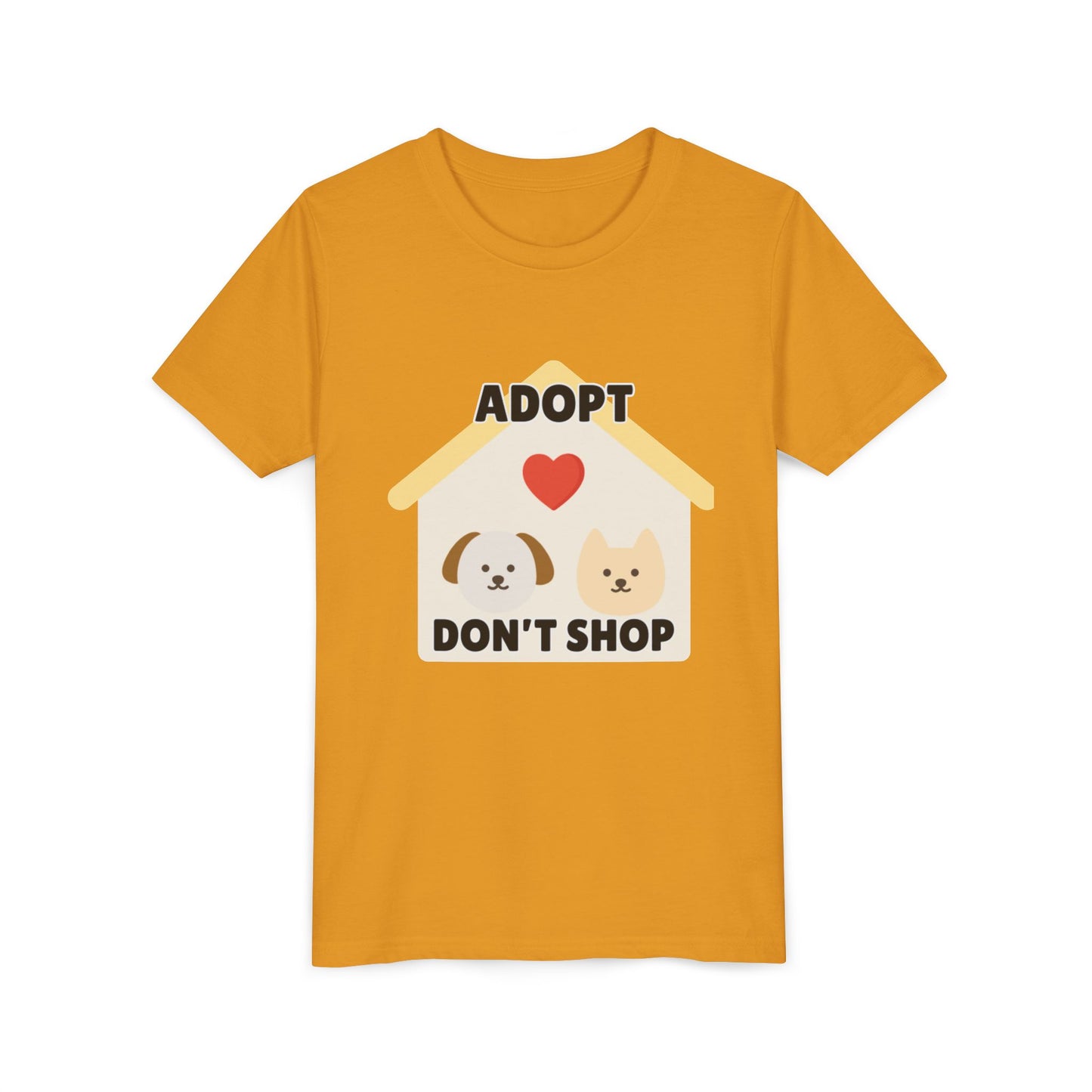 Adopt Don't Shop Youth Tee, Kid's Animal Love Shirt, Animal Rescue T-Shirt, Pet Adoption Awareness Tee, Gift for Dog and Cat Lovers