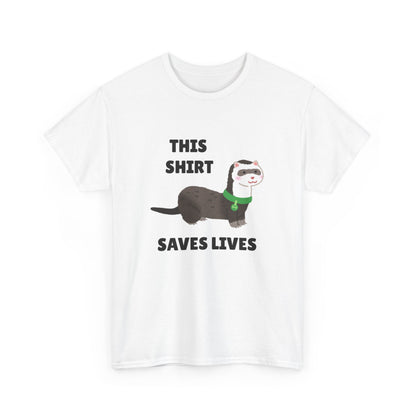 Adult Sizes: This Shirt Saves Lives Cute Animal Rescue Tee, Funny T-Shirt for Animal Lovers, Gift for Pet Adoption, Eco-Friendly Humor Shirt, Unique Casual Wear