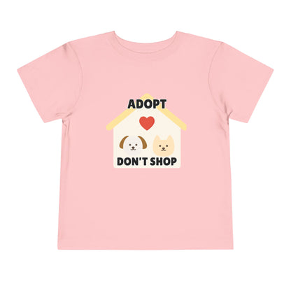 Toddler Sizes: Adopt Don't Shop Toddler Tee, Animal Rescue, Cute Animal Lover Shirt, Kids Apparel, Pet Adoption Awareness, Gift for Animal Lovers