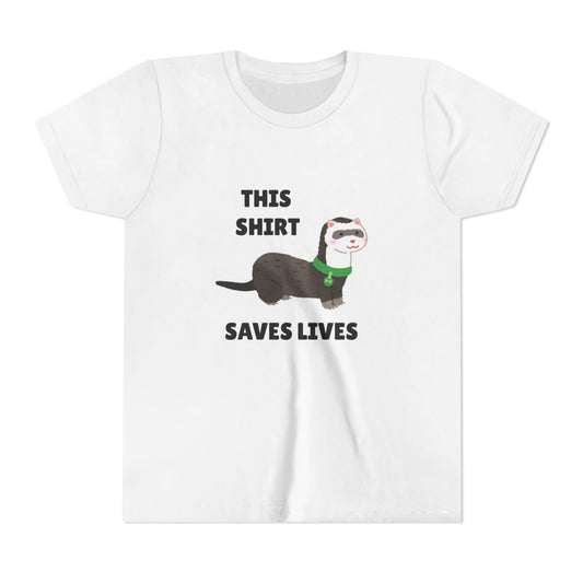 Funny Animal Youth Tee, 'This Shirt Saves Lives' T-Shirt, Cute Kids Shirt, Animal Lover Gift, Animal Rescue