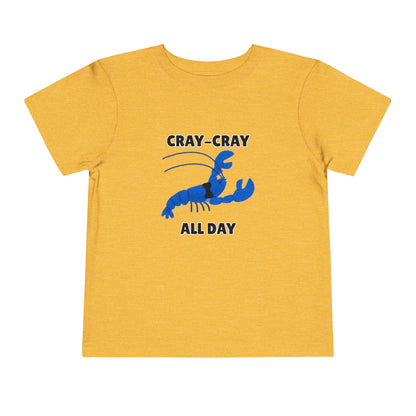 Toddler Sizes: Cray Cray All Day Crayfish Mini Lobster T-Shirt, Cray Cray All Day Tee, Blue Crayfish, Cute Kids Shirt, Funny Summer Shirt, Nautical Ocean Party Outfit, Gift for Little Ones