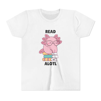 Youth Short Sleeve Tee Read Alotls Design - Fun Kids' Tee, Perfect for Book Lovers, Reading Theme, School Wear