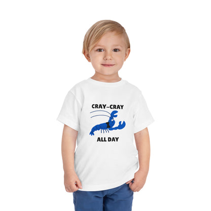 Toddler Sizes: Cray Cray All Day Crayfish Mini Lobster T-Shirt, Cray Cray All Day Tee, Blue Crayfish, Cute Kids Shirt, Funny Summer Shirt, Nautical Ocean Party Outfit, Gift for Little Ones