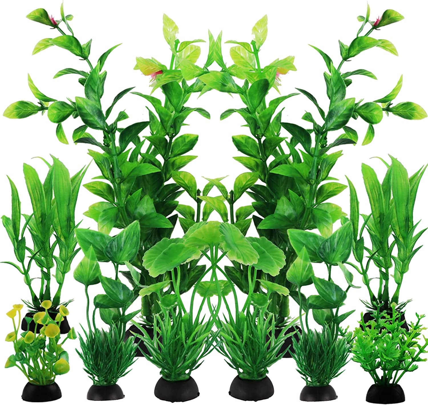 10Pcs Artificial Fish Tank Plants Fake Plastic Water Green Plants Aquarium Decor