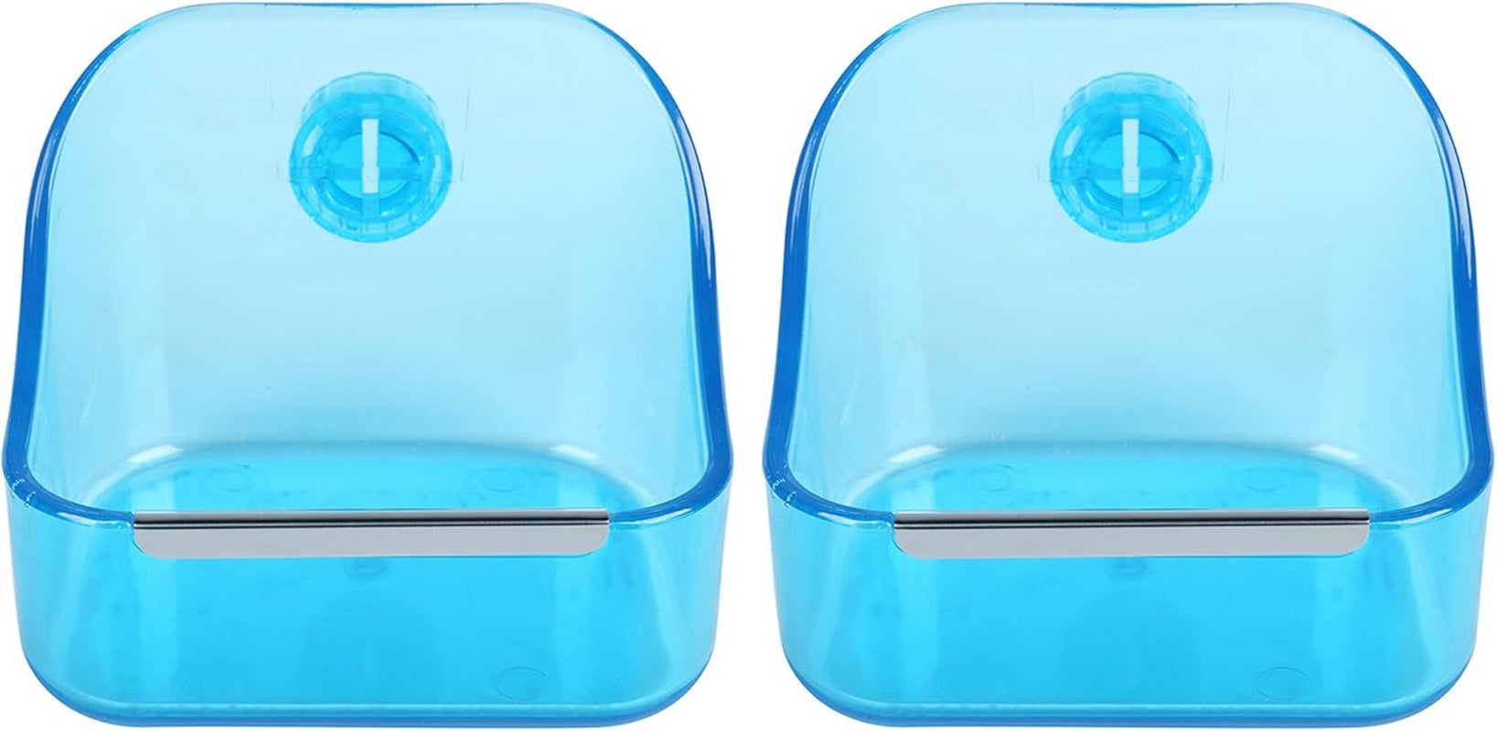 (2 Pack) 5" X 3 3/4" X 4"  Food and Water Bowl for Rabbit, Chinchilla, Guinea Pig - the Best Tip-Proof, Clip-On Food Dishes for Rabbits and Small Pets