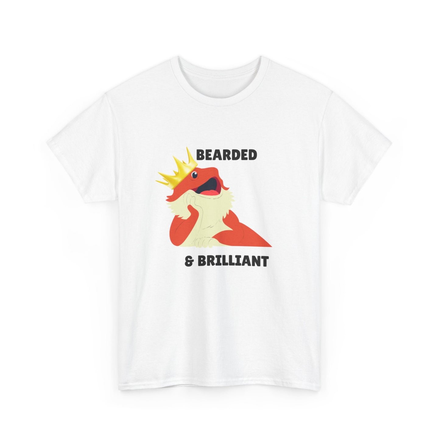 Adult Sizes: Bearded & Brilliant Bearded Dragon Crown Tee, Fun Graphic T-Shirt, Unique Gift for Geeks, Casual Wear, Birthday Present, Quirky Humor Shirt