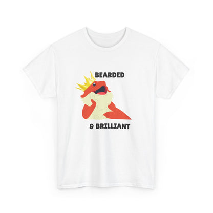 Adult Sizes: Bearded & Brilliant Bearded Dragon Crown Tee, Fun Graphic T-Shirt, Unique Gift for Geeks, Casual Wear, Birthday Present, Quirky Humor Shirt