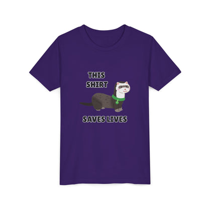 Funny Animal Youth Tee, 'This Shirt Saves Lives' T-Shirt, Cute Kids Shirt, Animal Lover Gift, Animal Rescue