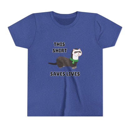 Funny Animal Youth Tee, 'This Shirt Saves Lives' T-Shirt, Cute Kids Shirt, Animal Lover Gift, Animal Rescue