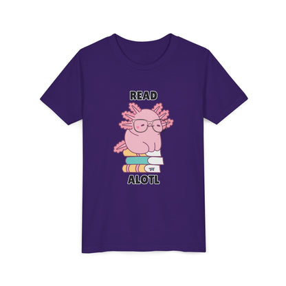 Youth Short Sleeve Tee Read Alotls Design - Fun Kids' Tee, Perfect for Book Lovers, Reading Theme, School Wear