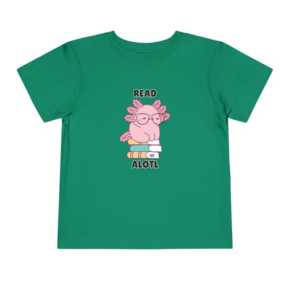 Toddler Sizes: Read Alotl Axolotl Cute Toddler Tee - "Read Alotl" Design, Kids' Short Sleeve T-Shirt, Gift for Book Lovers, Fun Reading Apparel, Toddler Gift Idea