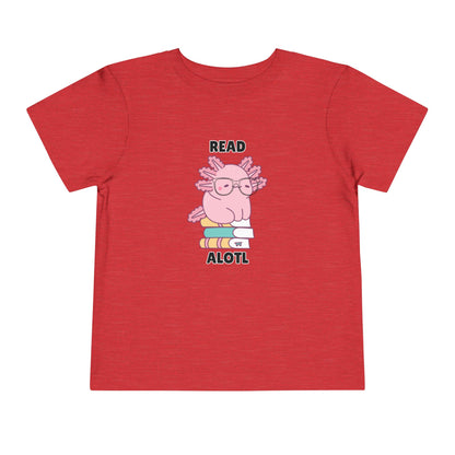 Toddler Sizes: Read Alotl Axolotl Cute Toddler Tee - "Read Alotl" Design, Kids' Short Sleeve T-Shirt, Gift for Book Lovers, Fun Reading Apparel, Toddler Gift Idea