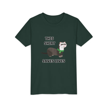 Funny Animal Youth Tee, 'This Shirt Saves Lives' T-Shirt, Cute Kids Shirt, Animal Lover Gift, Animal Rescue