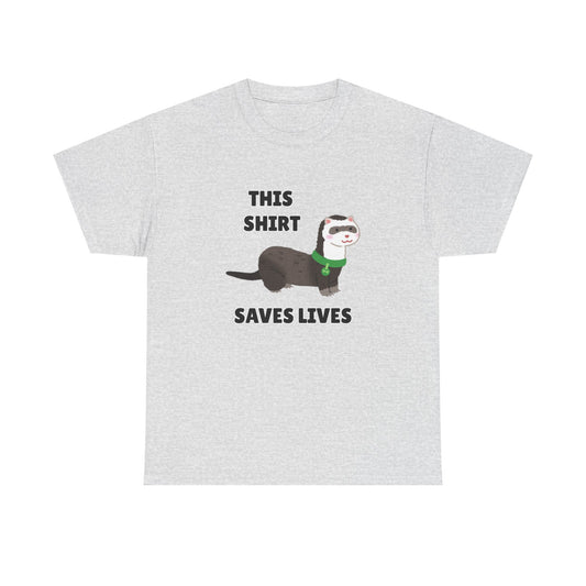 Adult Sizes: This Shirt Saves Lives Cute Animal Rescue Tee, Funny T-Shirt for Animal Lovers, Gift for Pet Adoption, Eco-Friendly Humor Shirt, Unique Casual Wear