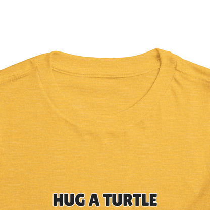 Toddler Sizes: Hug a Turtle Short Sleeve Tee - Hug a Turtle, Cute Kids Shirt, Funny Animal Tee, Eco-Friendly Gift, Summer Outfit