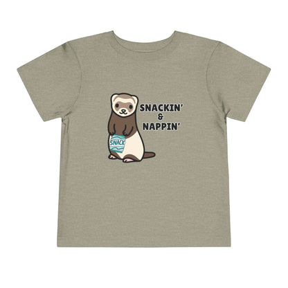 Toddler Sizes: Snackin' and Nappin' Ferret T-Shirt, Adorable Toddler Tee - Snackin' & Nappin', Ferrets, Snacks, Cute Kids Shirt, Birthday Gift, Nursery Wear, Fun Toddler Apparel